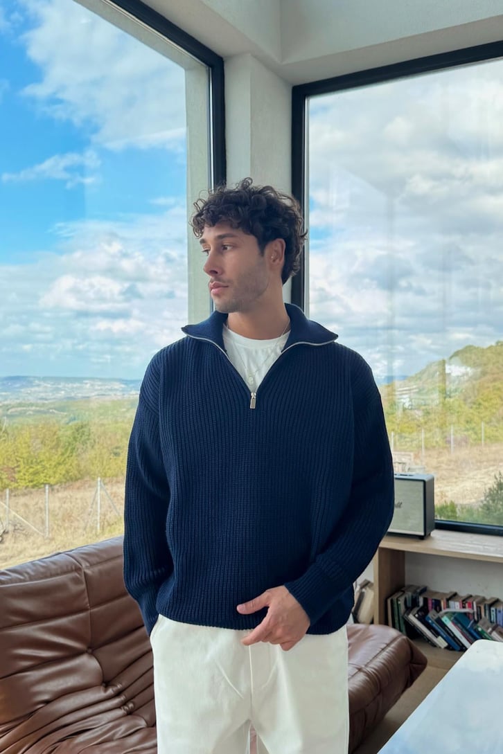 Half Zip Triko Kazak