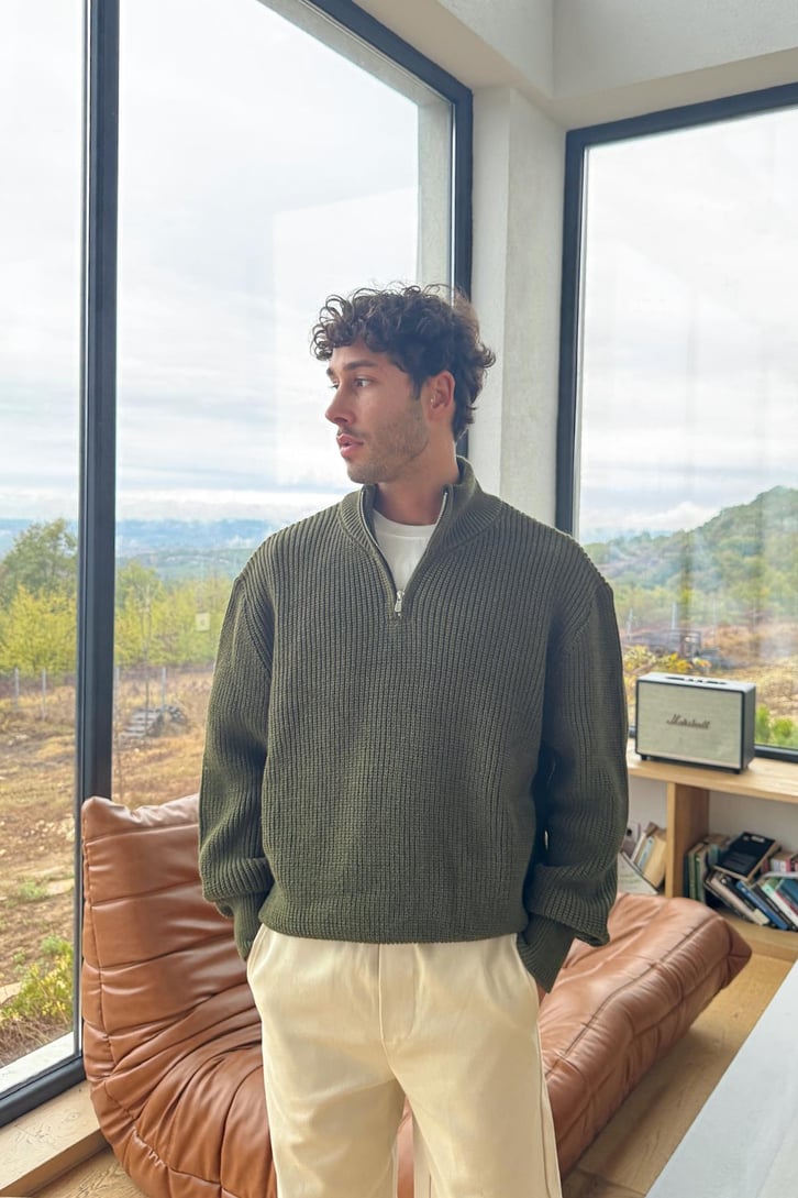 Half Zip Triko Kazak