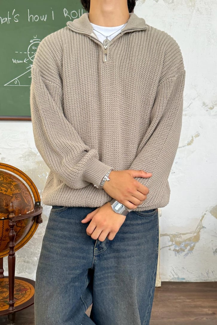 Half Zip Triko Kazak