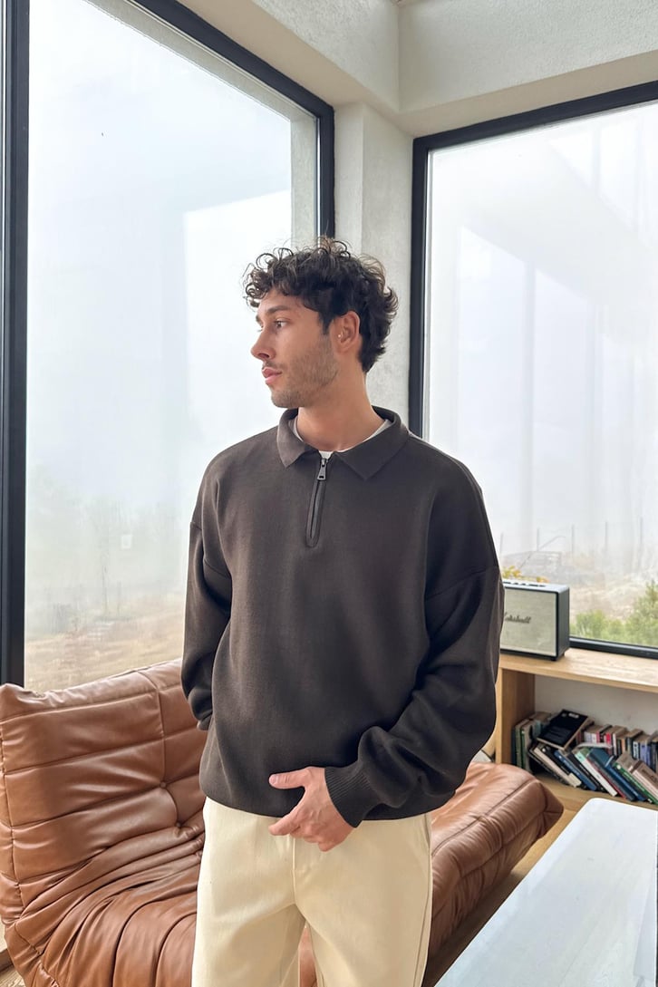 Half Zip Triko Kazak