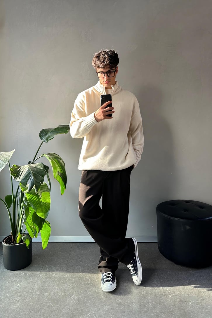 Half Zip Yarım Balıkçı Basic Kazak