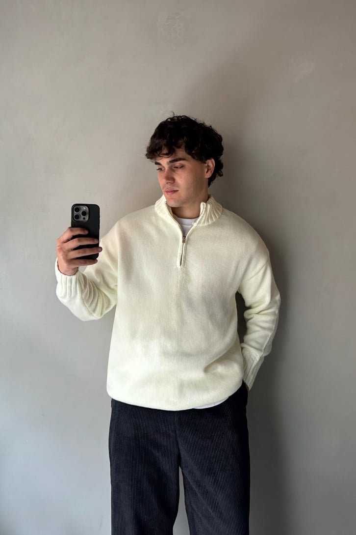 Half Zip Yarım Balıkçı Basic Kazak