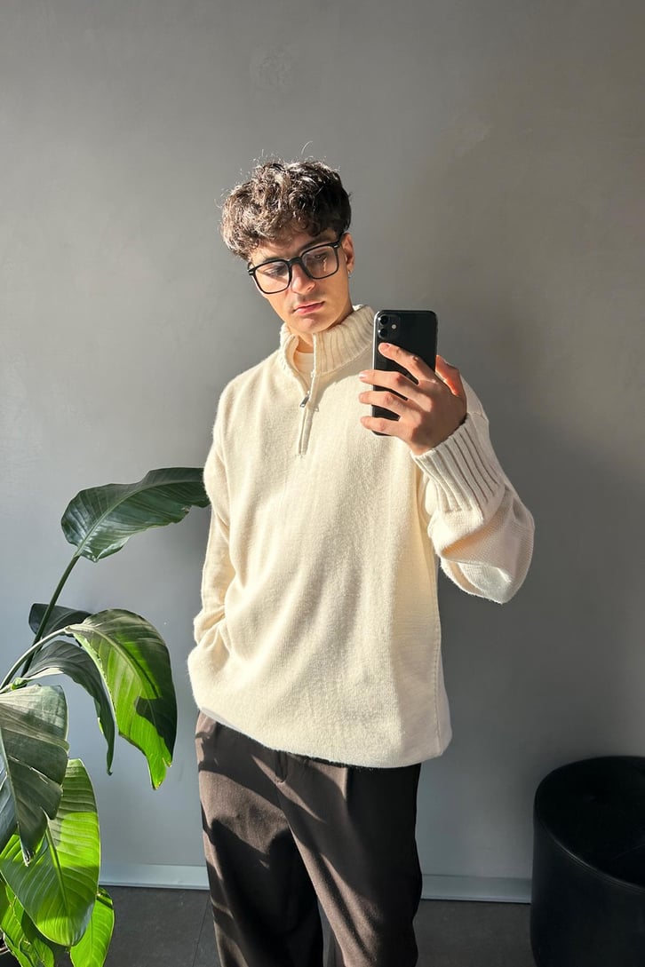 Half Zip Yarım Balıkçı Basic Kazak