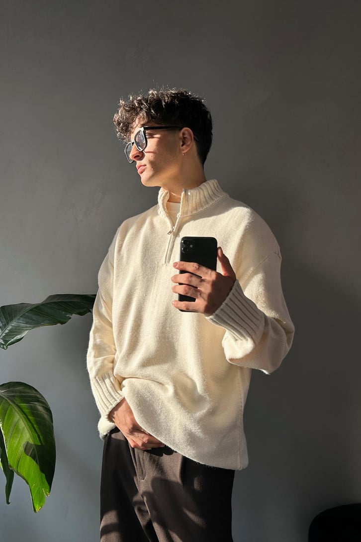 Half Zip Yarım Balıkçı Basic Kazak