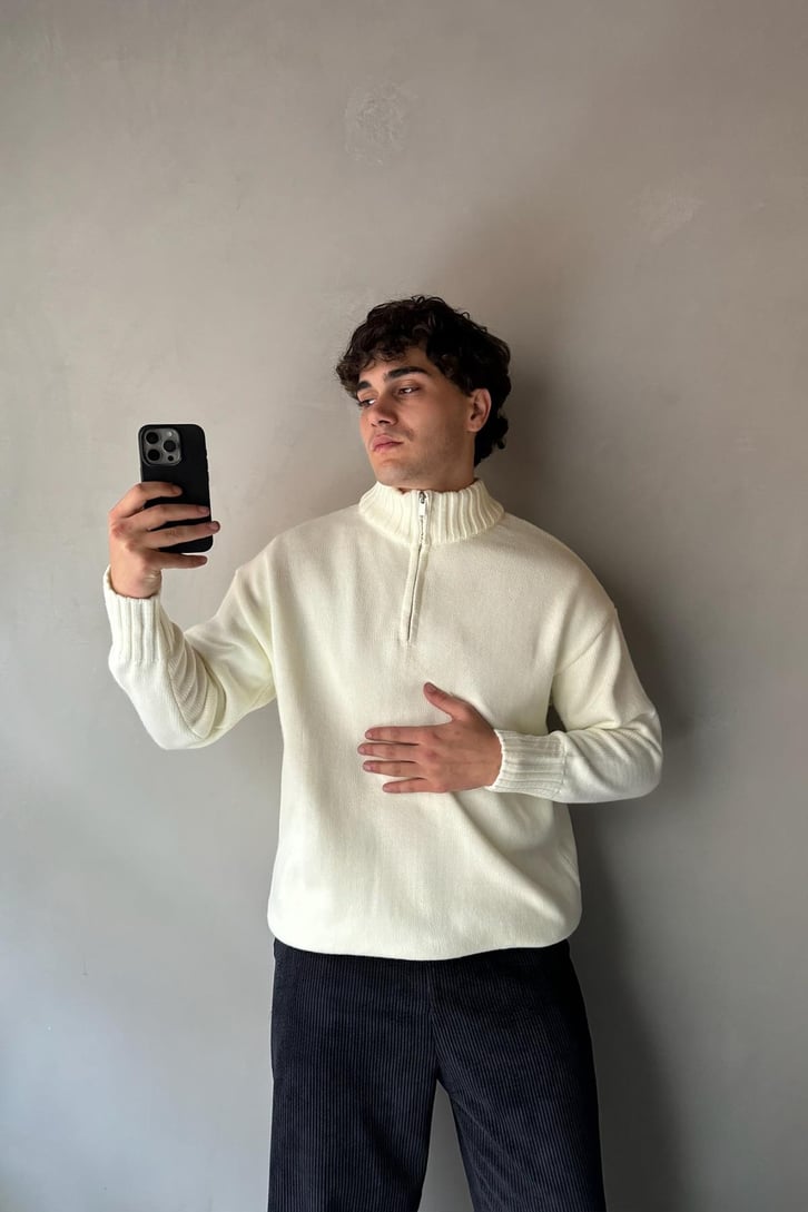Half Zip Yarım Balıkçı Basic Kazak