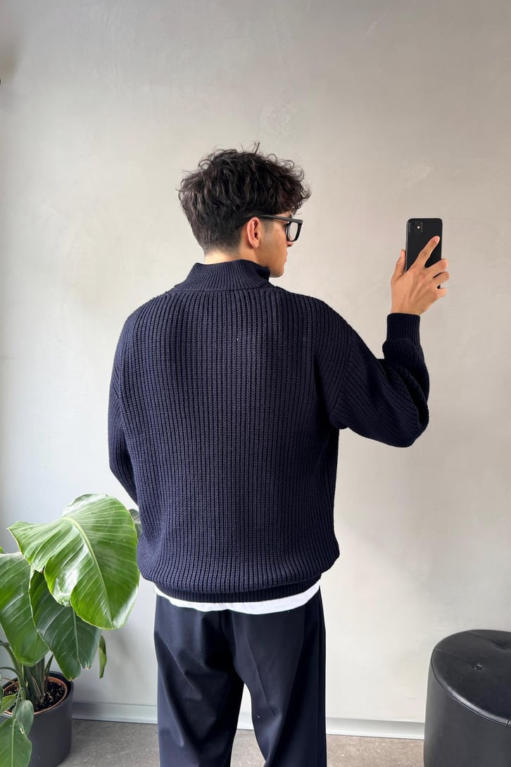 Half Zip Yarım Balıkçı Triko Kazak