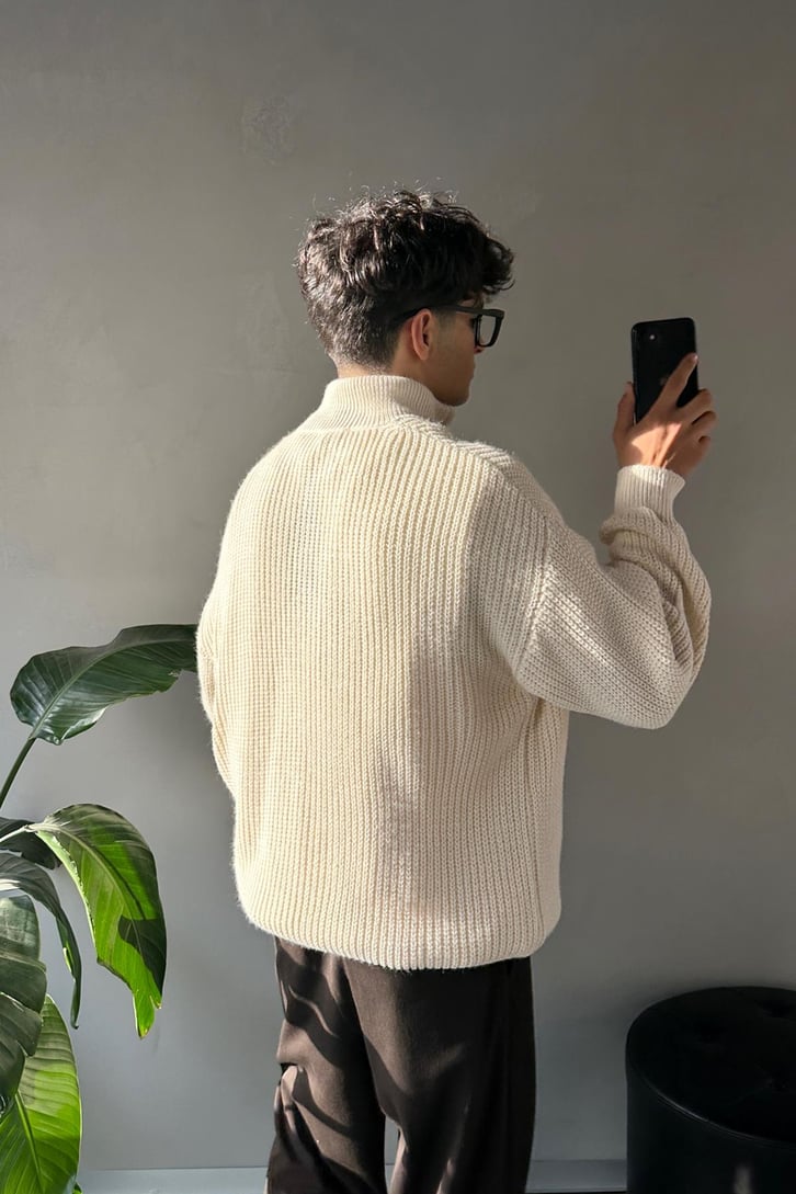 Half Zip Yarım Balıkçı Triko Kazak