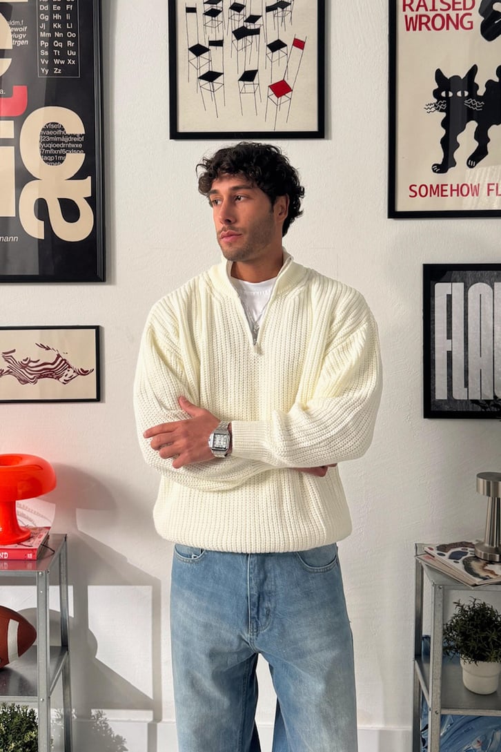 Half Zip Yarım Balıkçı Triko Kazak