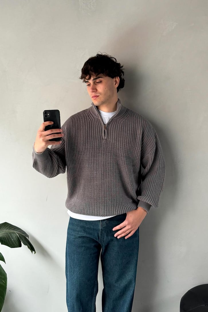 Half Zip Yarım Balıkçı Triko Kazak