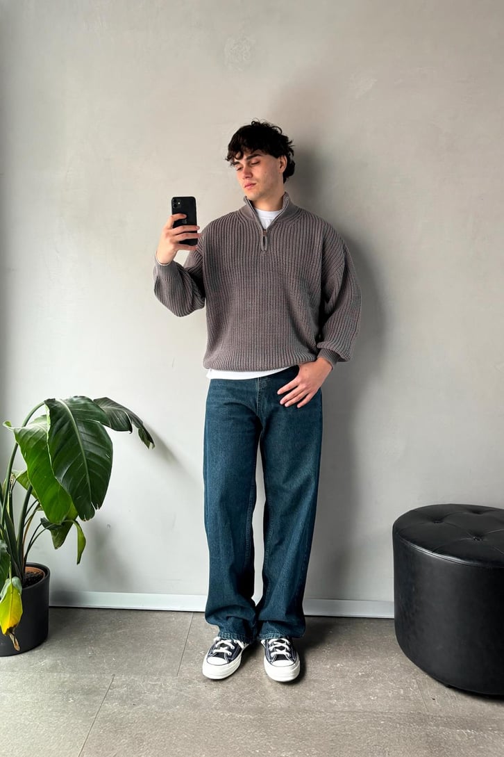 Half Zip Yarım Balıkçı Triko Kazak