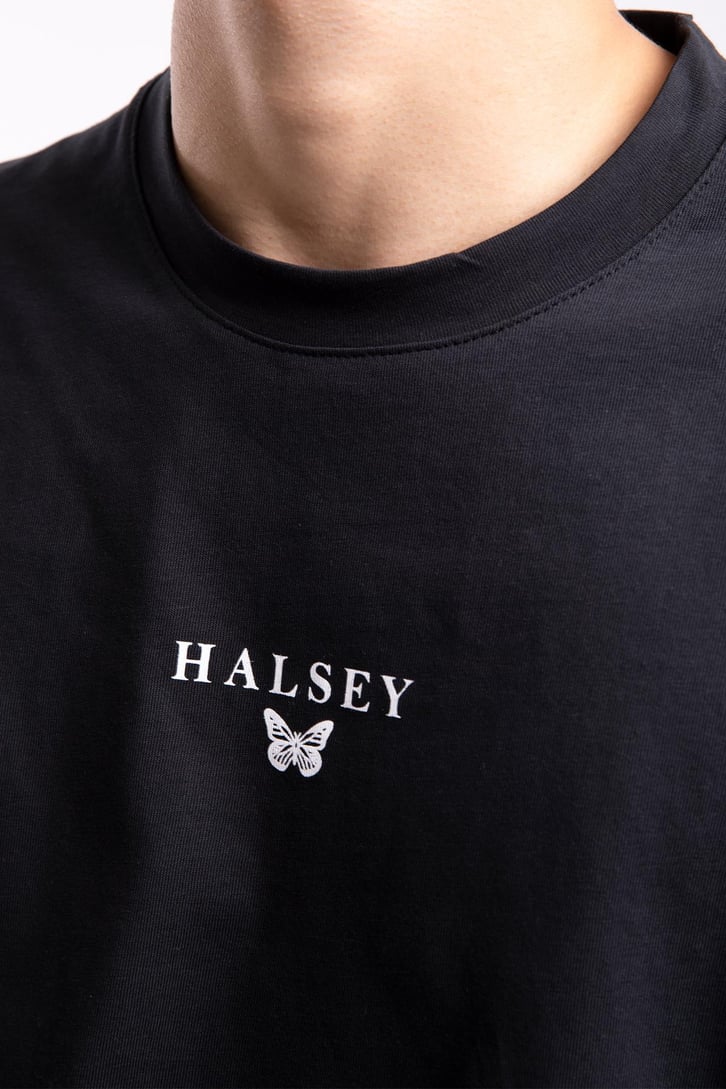 Halsey Rib Cage Sırt Baskılı Oversize Tshirt