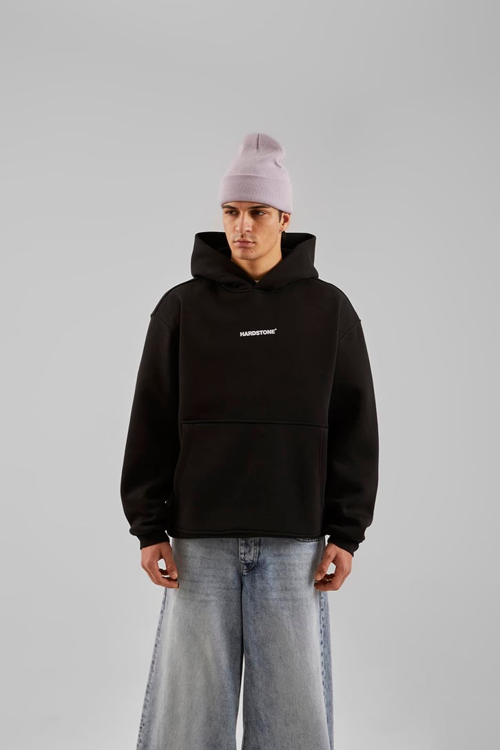 Hardstone Baskılı Beyaz Oversize Hoodie