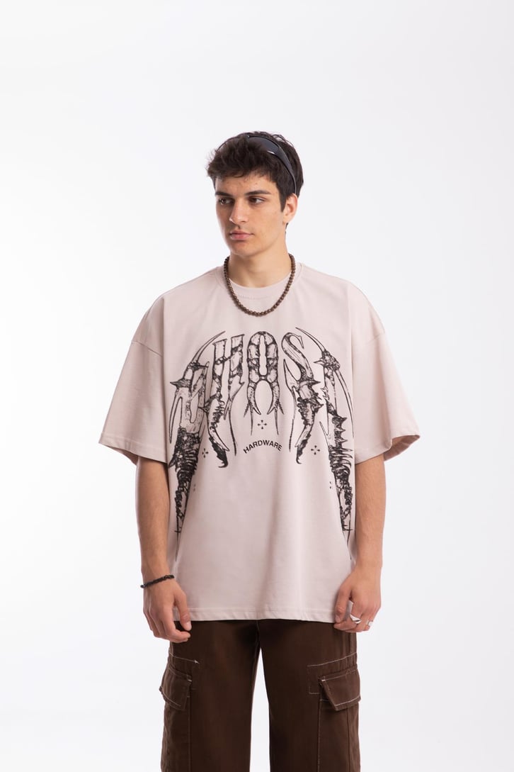Hardware Baskılı Oversize Tshirt