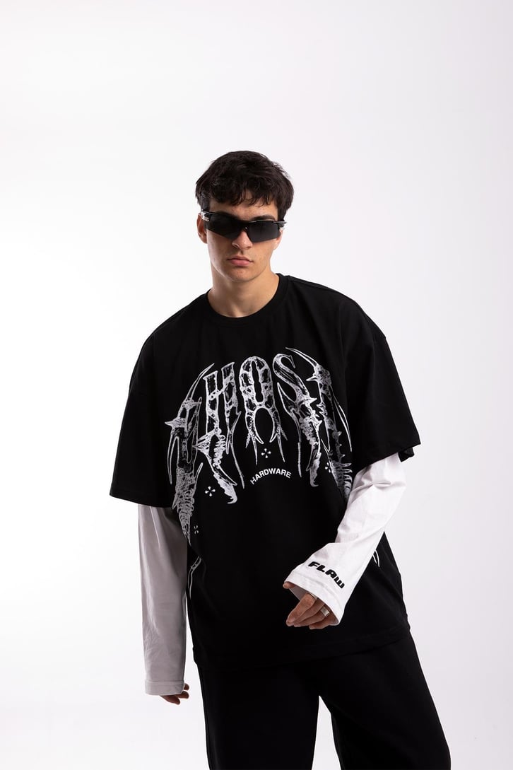 Hardware Baskılı Oversize Tshirt