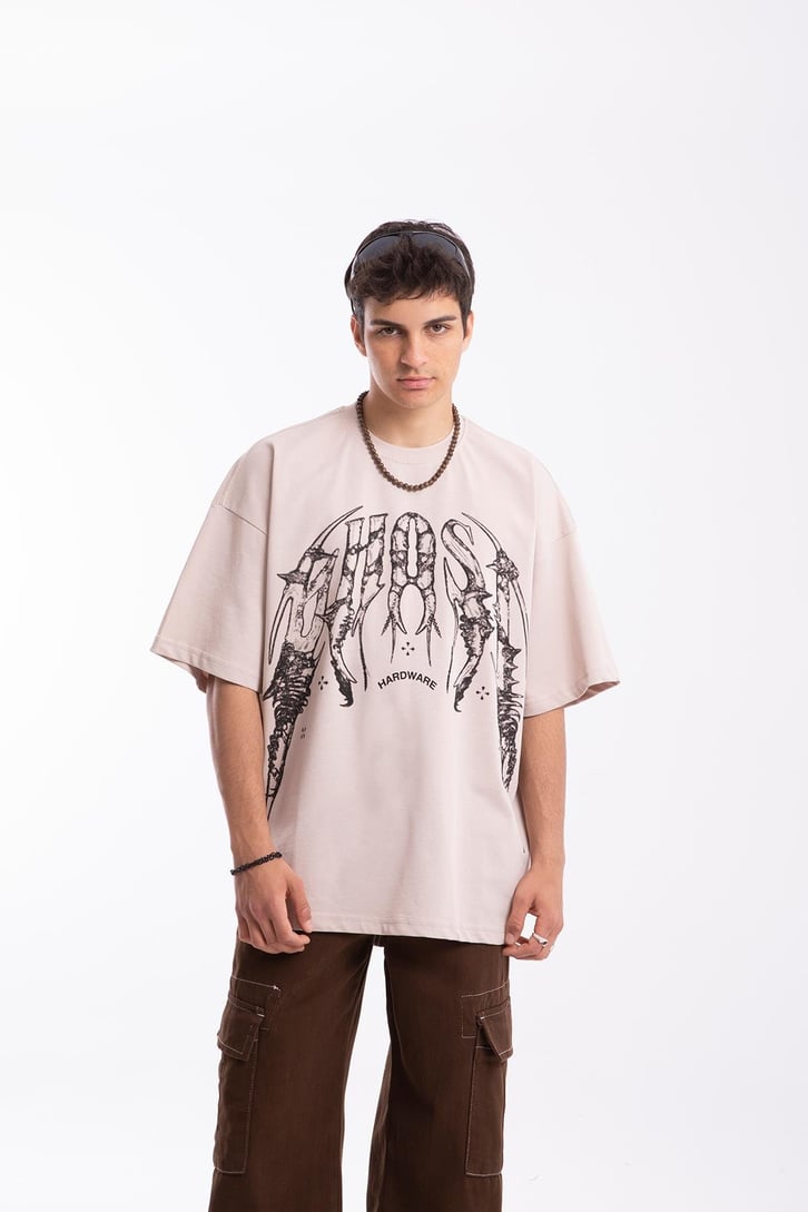 Hardware Baskılı Oversize Tshirt