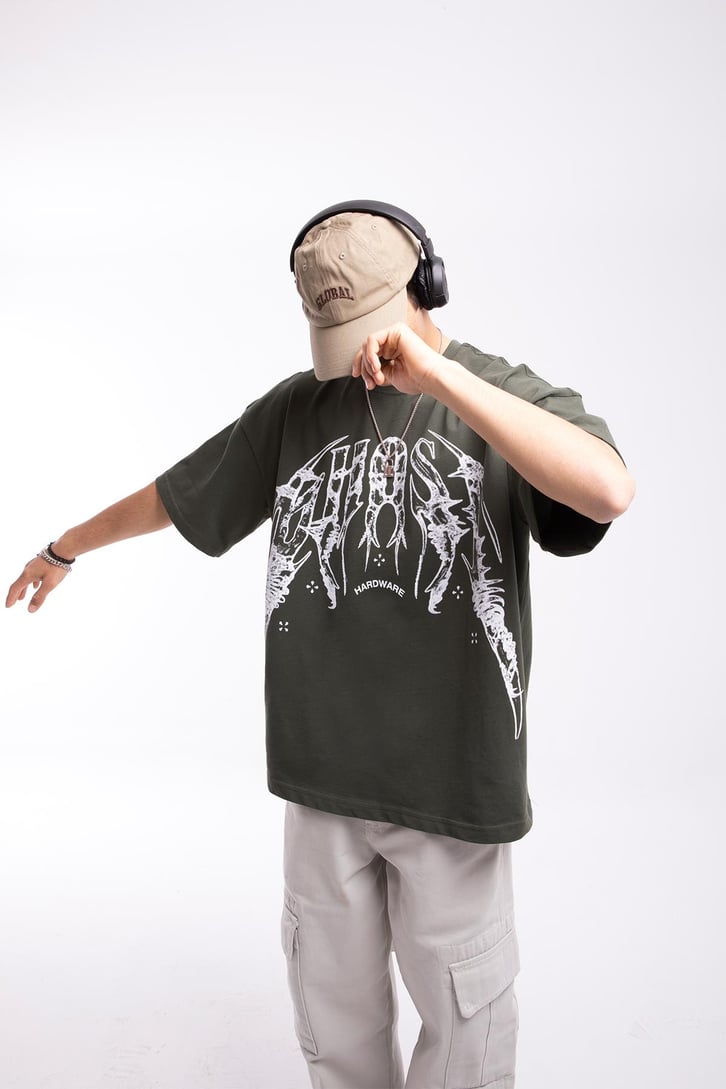 Hardware Baskılı Oversize Tshirt