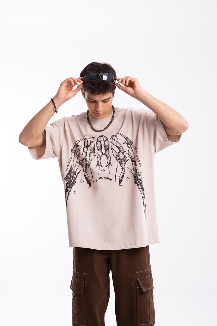Hardware Baskılı Oversize Tshirt