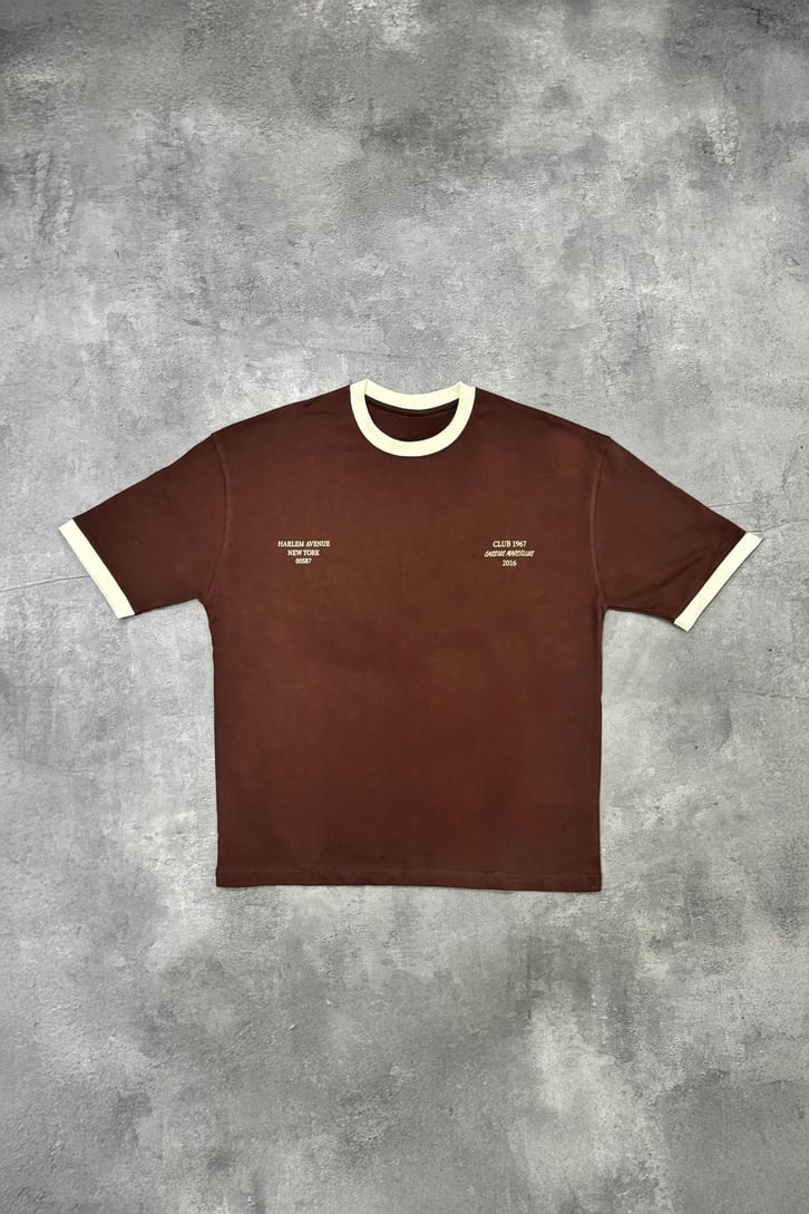 Harlem Baskılı Krem Oversize Tişört