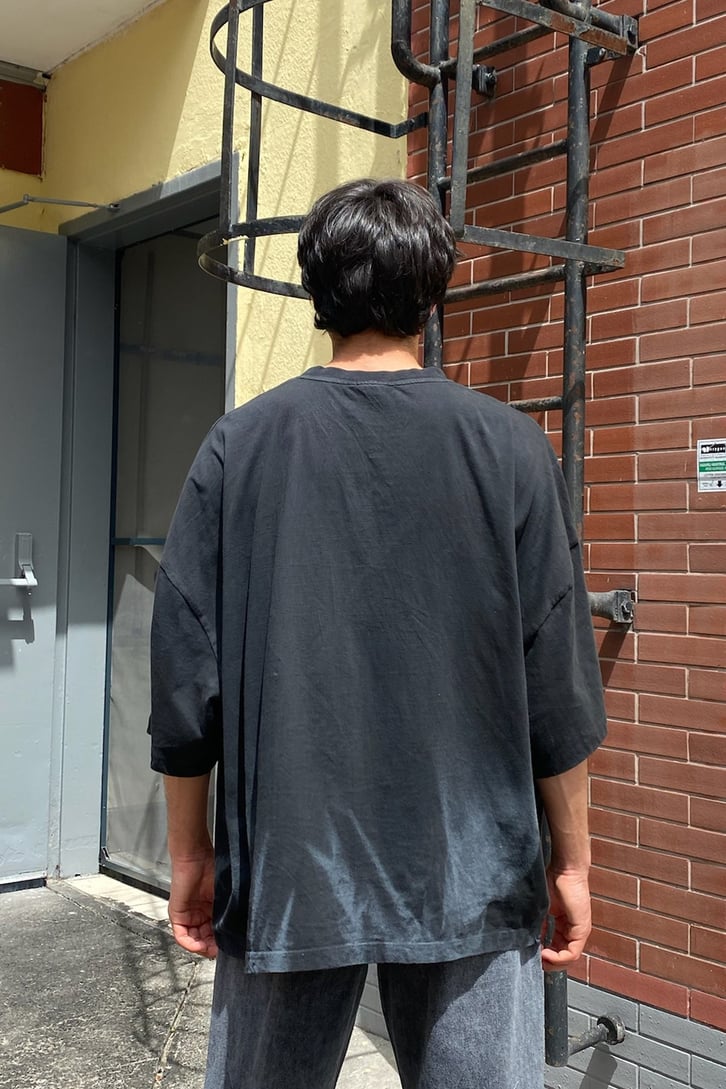 Hazy NY Baskılı Siyah Oversize Tshirt
