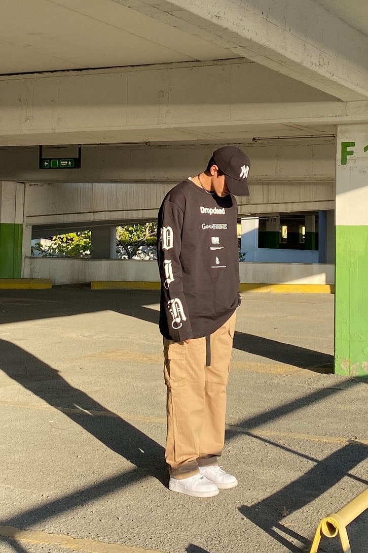 HBOxGOT Oversize Siyah Longsleeve Tee