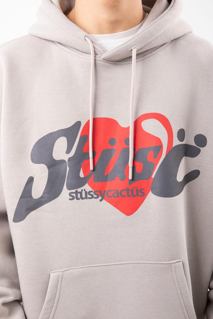 Heart Baskılı Taş Rengi Oversize Hoodie