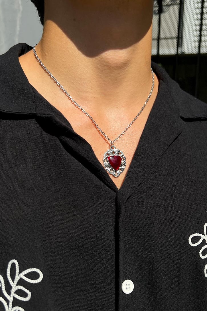 Heart Frame Gümüş Rengi Kolye