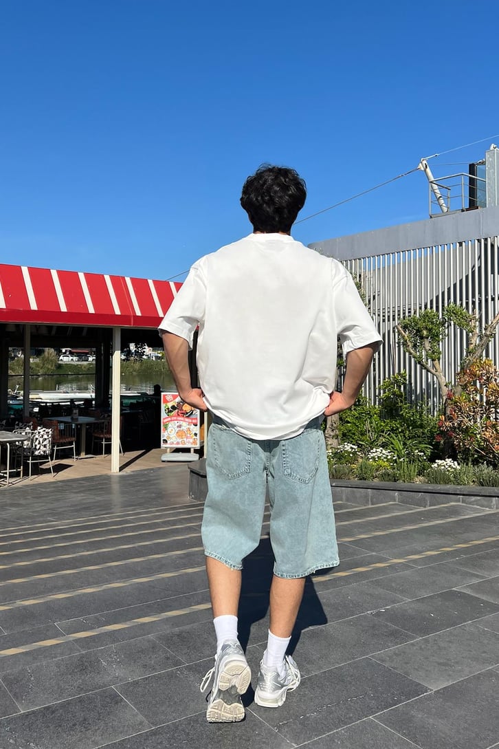 Heart Nakışlı Oversize Tişört