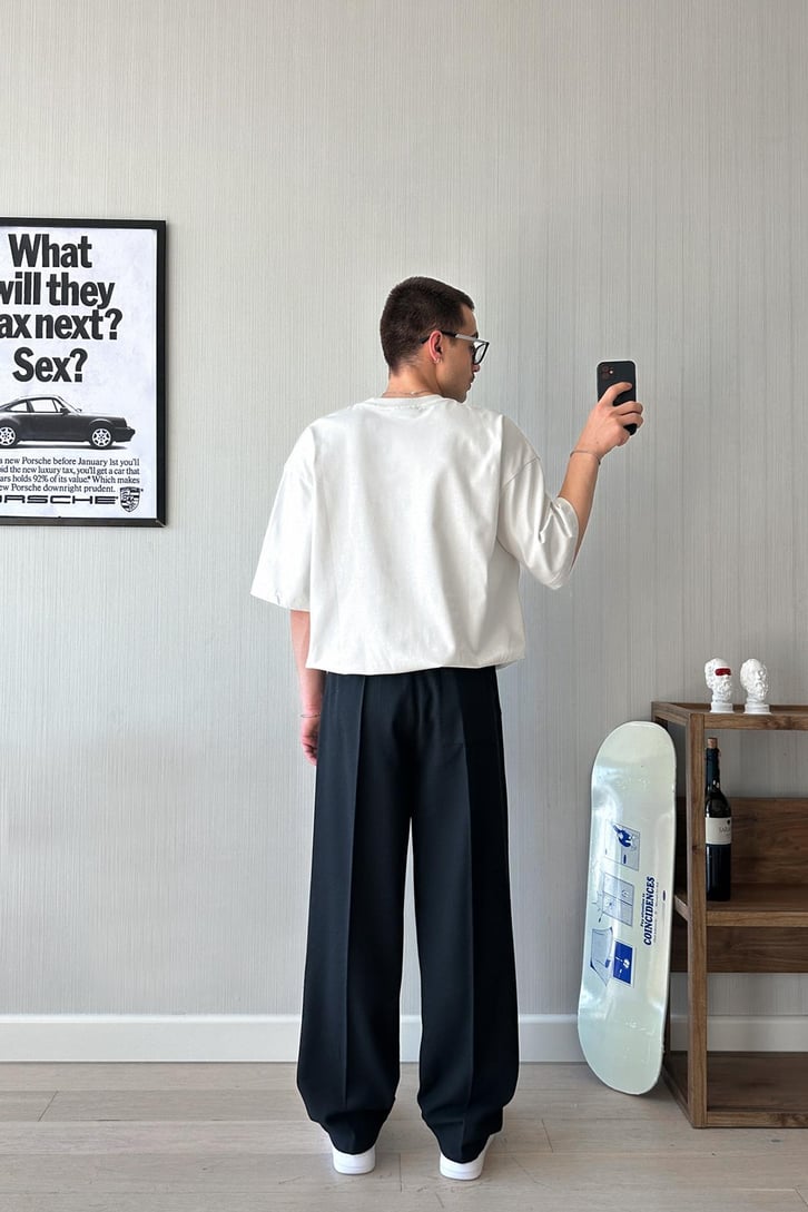 Heart Nakışlı Oversize Tişört