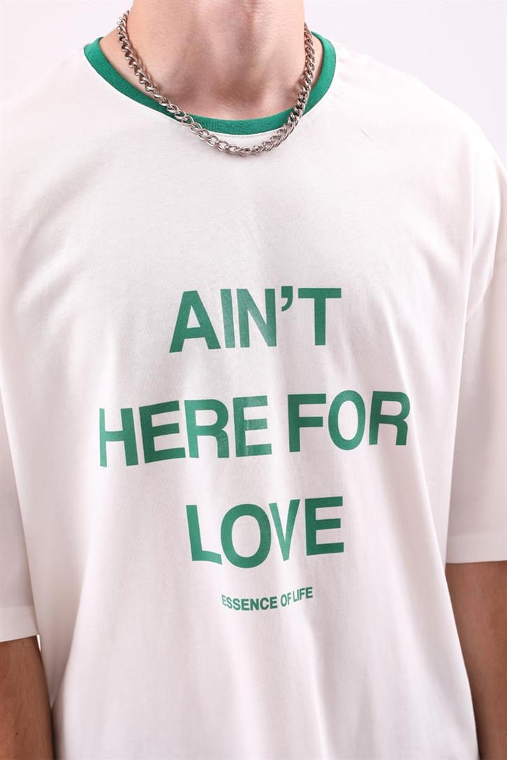 Here For Love Baskılı Oversize Tshirt