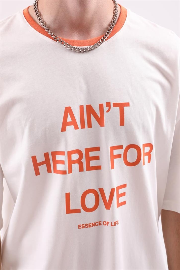 Here For Love Baskılı Oversize Tshirt