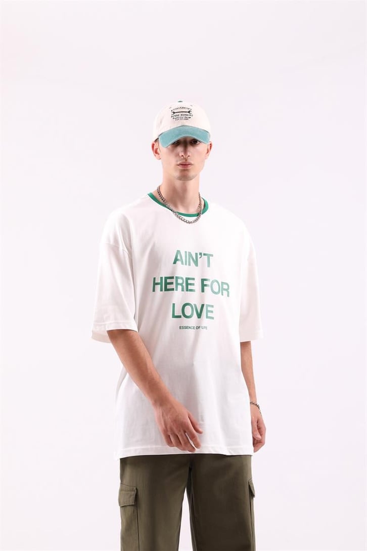 Here For Love Baskılı Oversize Tshirt