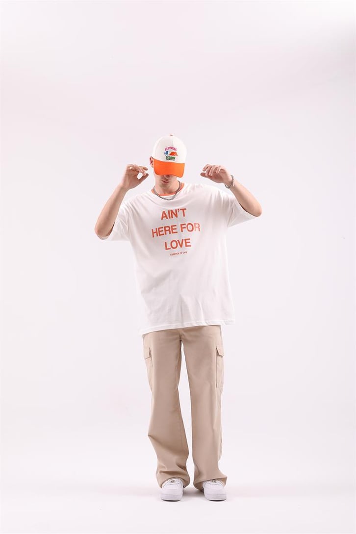 Here For Love Baskılı Oversize Tshirt