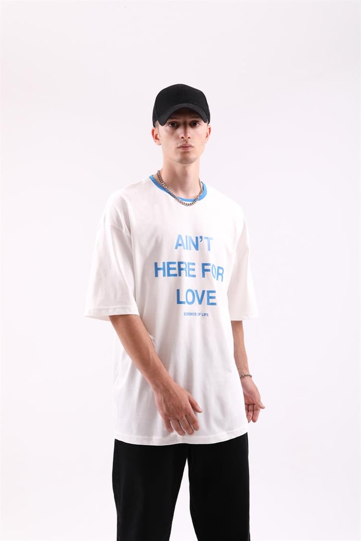 Here For Love Baskılı Oversize Tshirt