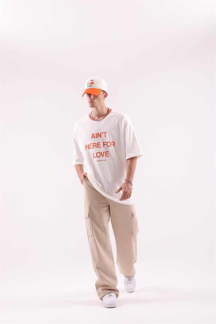 Here For Love Baskılı Oversize Tshirt