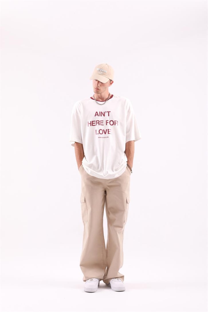 Here For Love Baskılı Oversize Tshirt