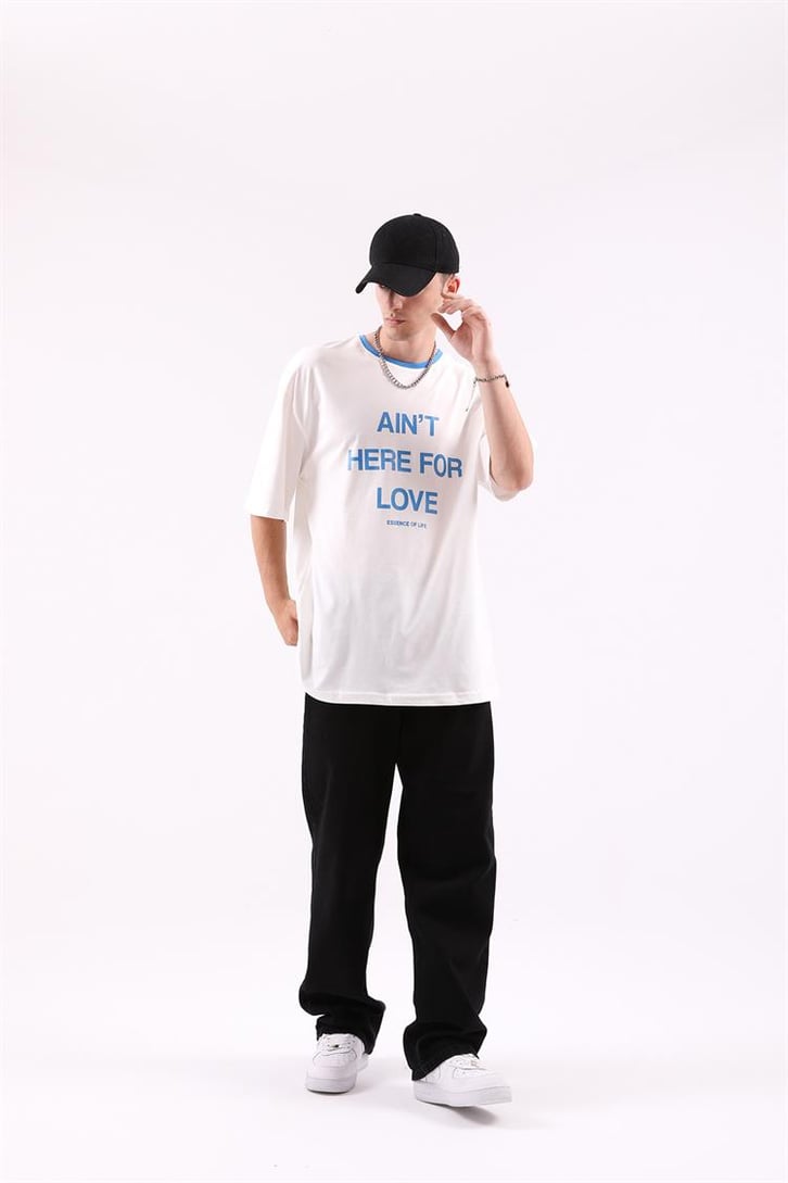 Here For Love Baskılı Oversize Tshirt
