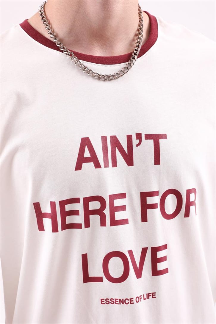 Here For Love Baskılı Oversize Tshirt