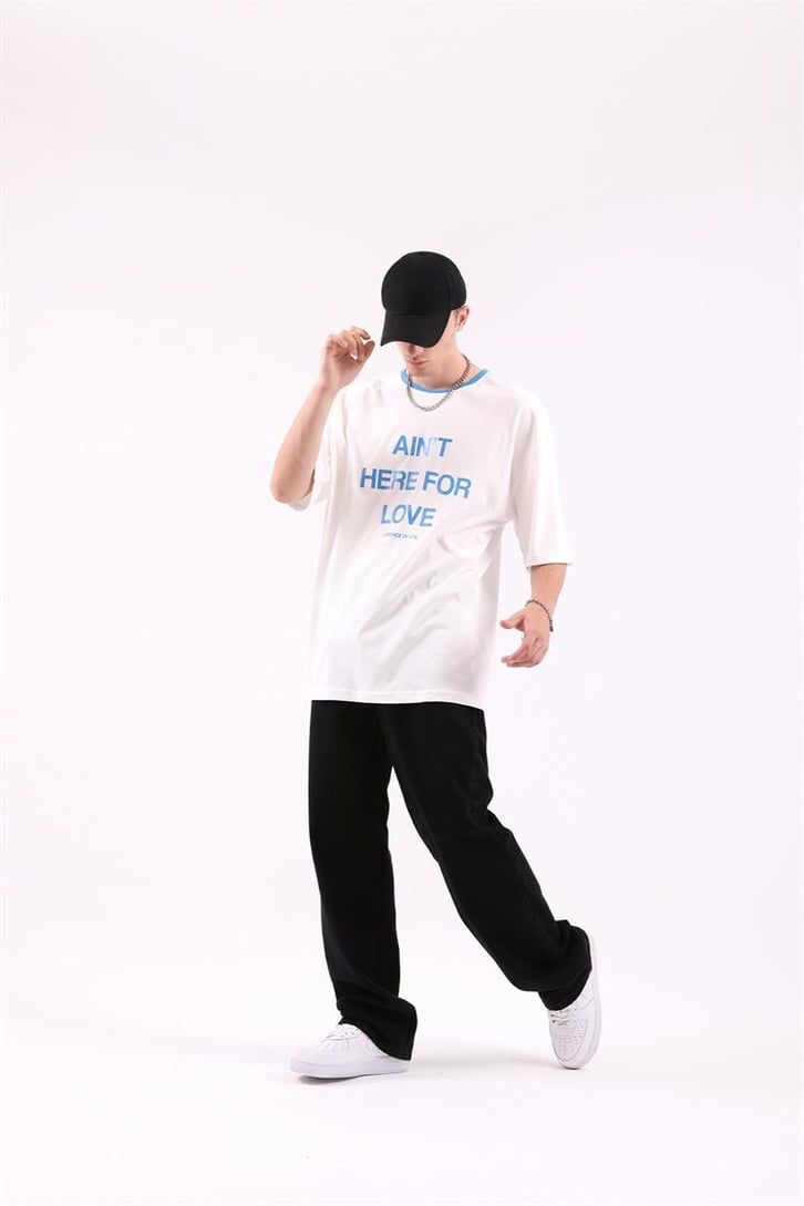 Here For Love Baskılı Oversize Tshirt