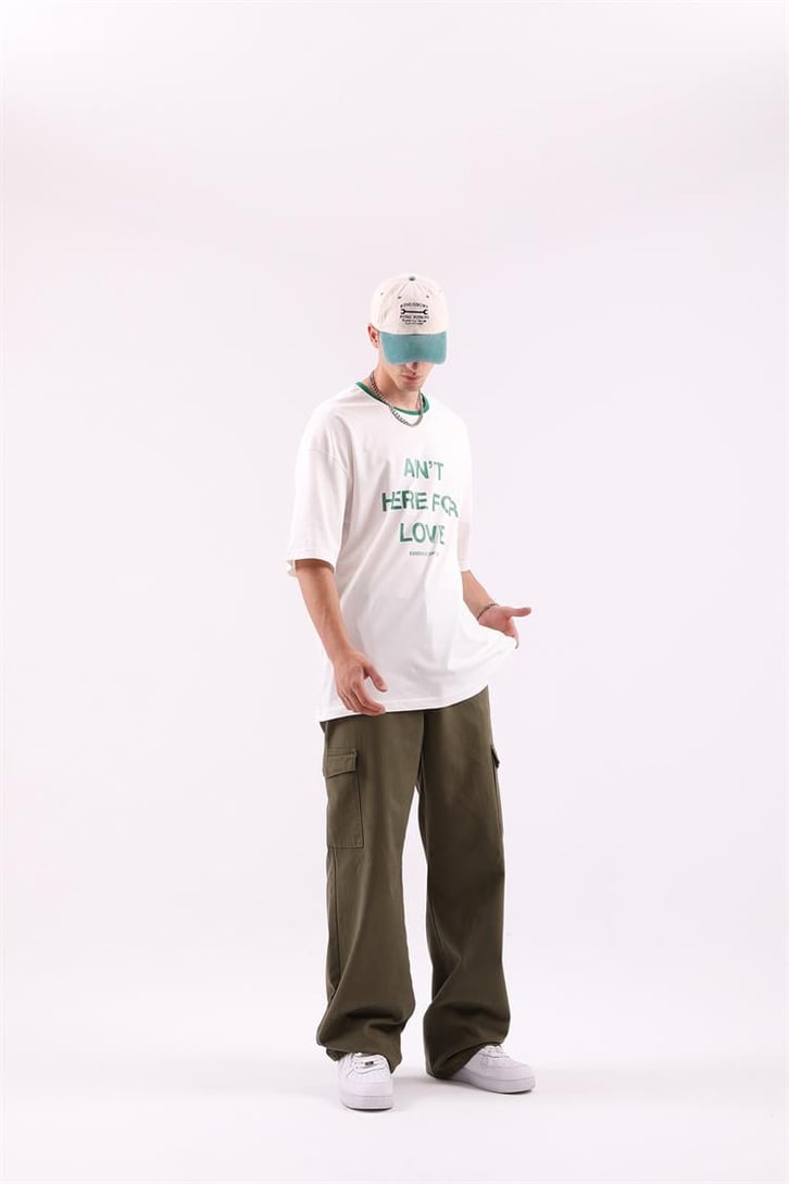 Here For Love Baskılı Oversize Tshirt