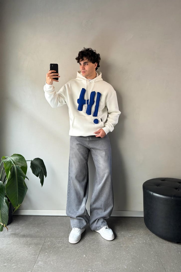 Hi Puff Nakışlı Oversize Hoodie