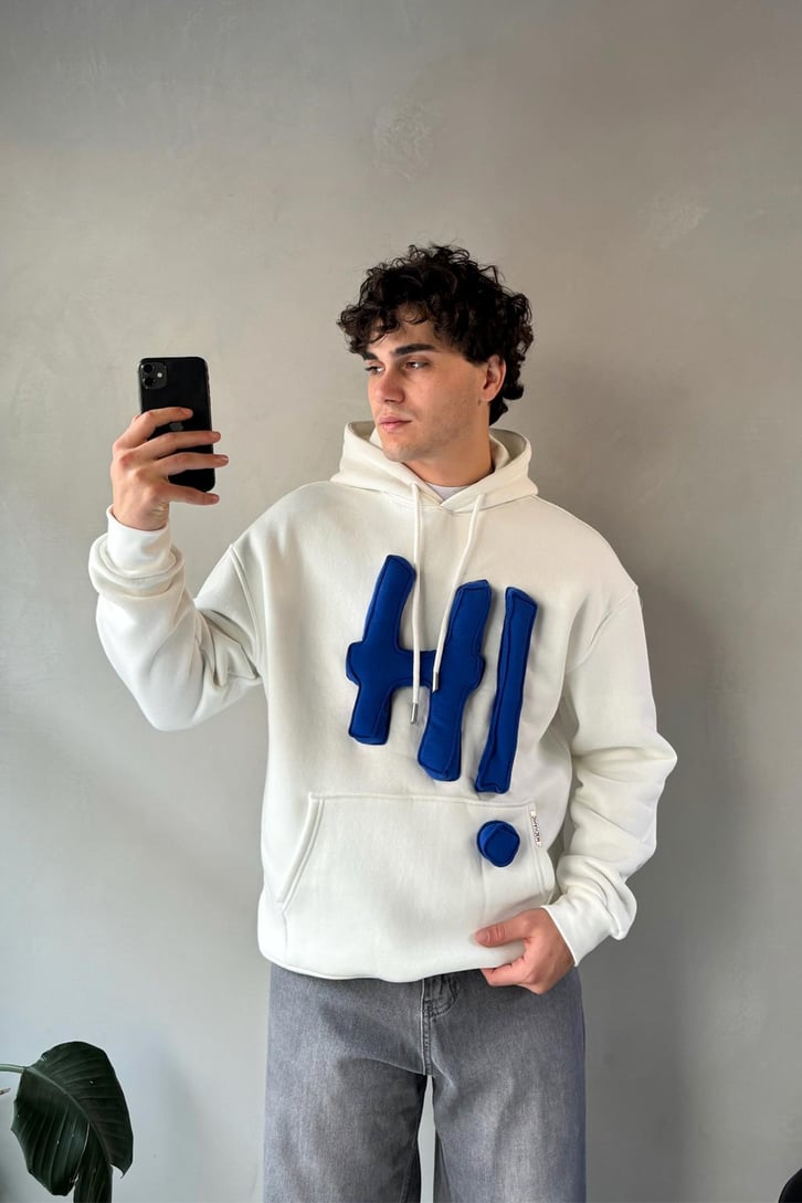 Hi Puff Nakışlı Oversize Hoodie