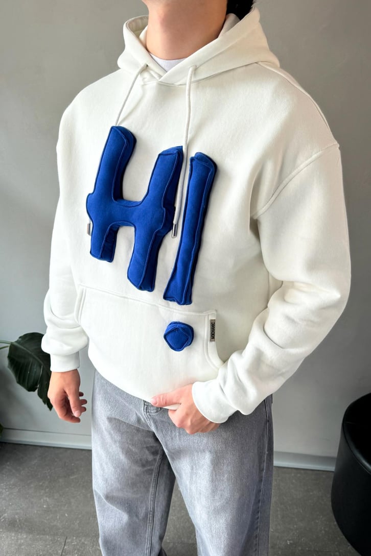Hi Puff Nakışlı Oversize Hoodie