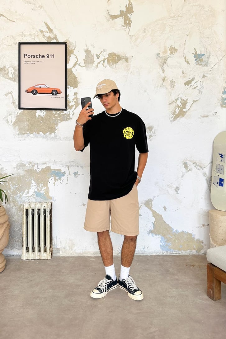 High As Fuck Baskılı Beyaz Oversize Tshirt