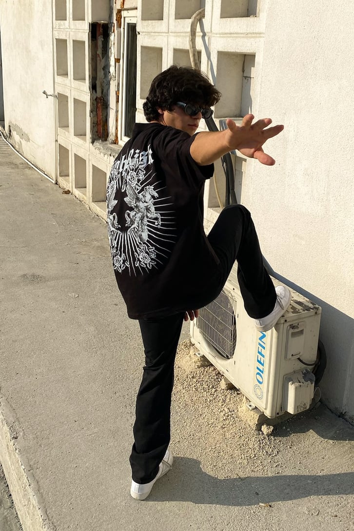 High Risk Baskılı Oversize Tshirt