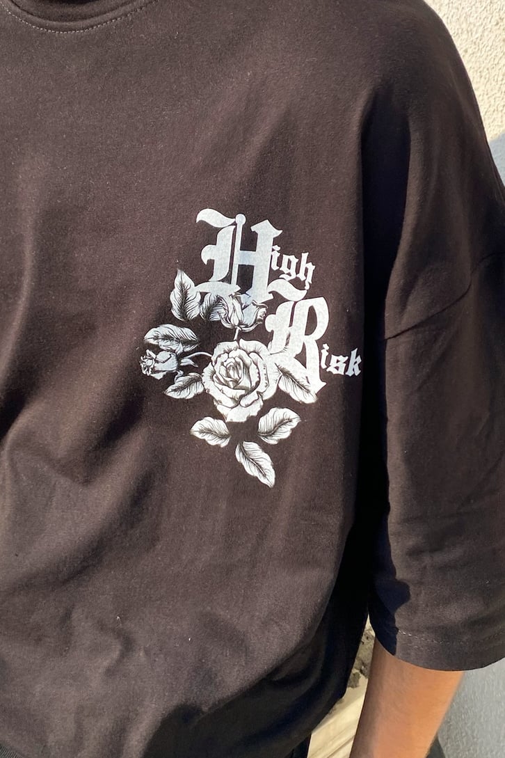 High Risk Baskılı Oversize Tshirt