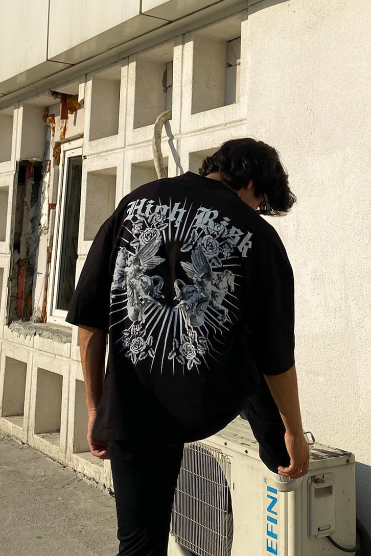 High Risk Baskılı Oversize Tshirt