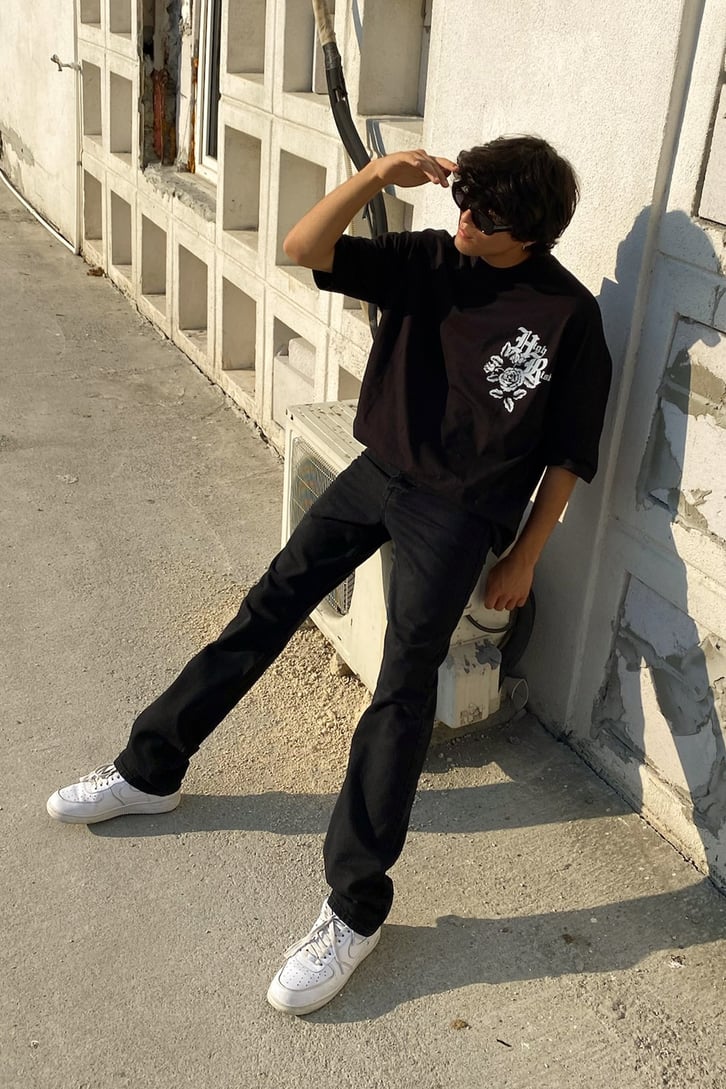 High Risk Baskılı Oversize Tshirt
