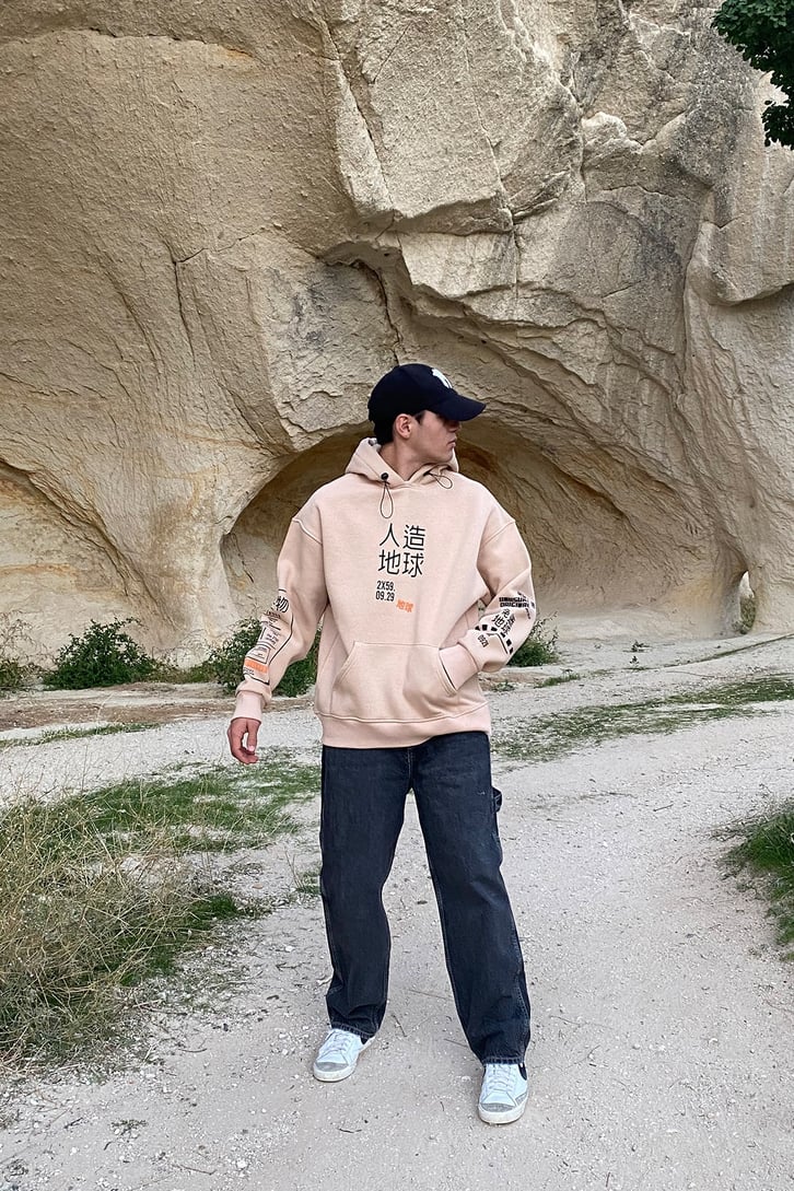HIRAGANA BASKILI OVERSIZE HOODIE