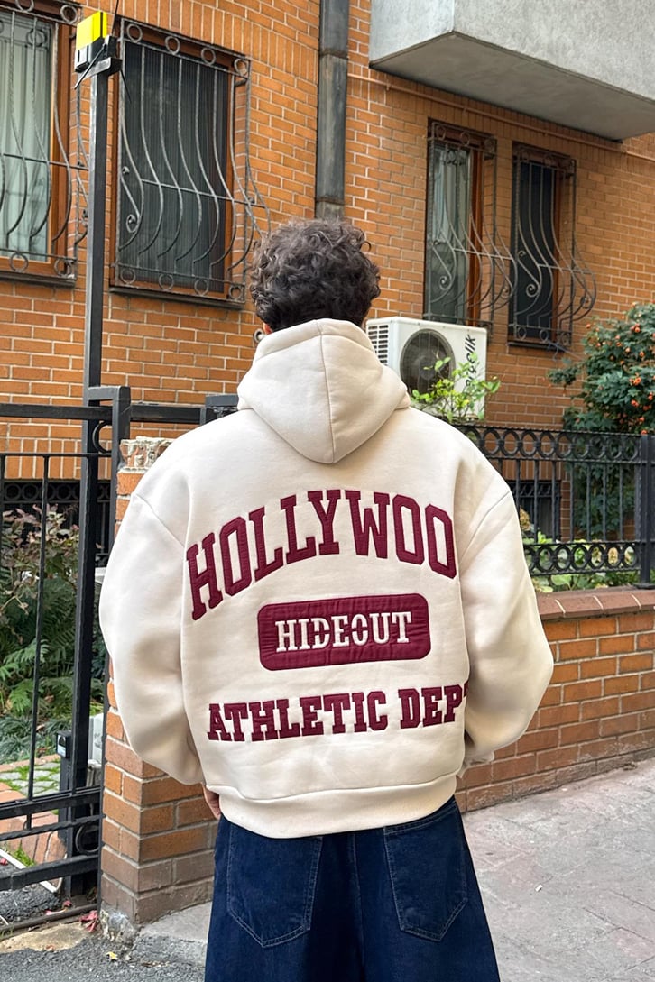 Hollywood Nakışlı Hoodie