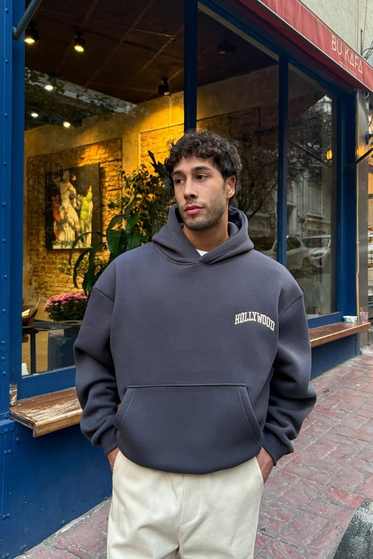 Hollywood Nakışlı Hoodie